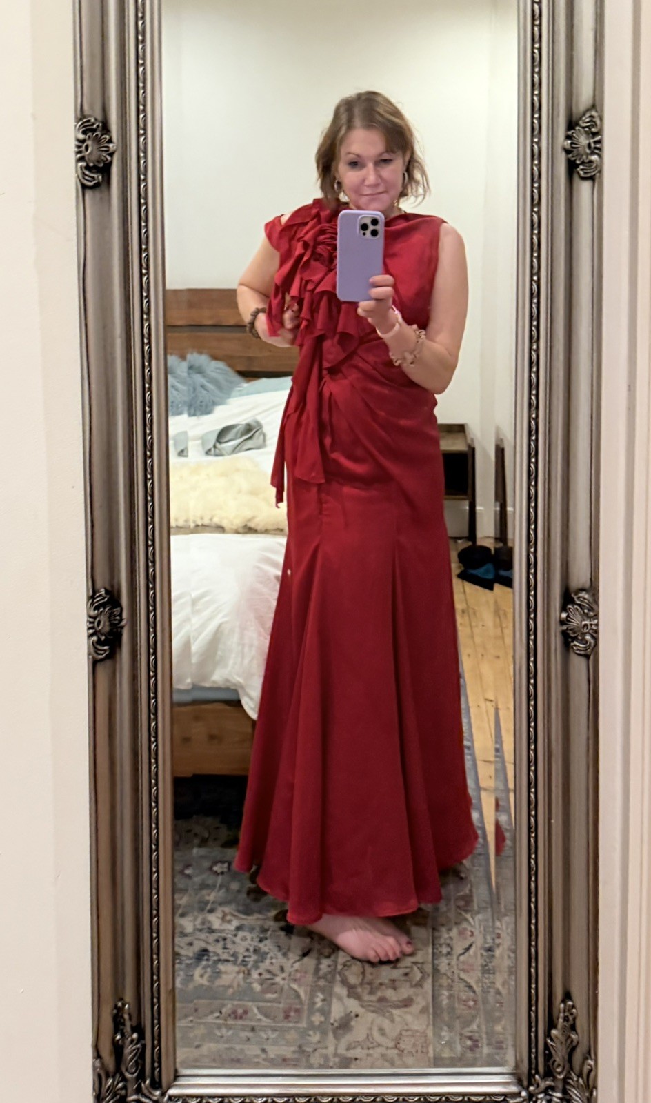 NO 1 JENNY PACKHAM RED SLEEVELESS LONG MAXI GOWN DRESS SIZE:10 PROM WEDDING