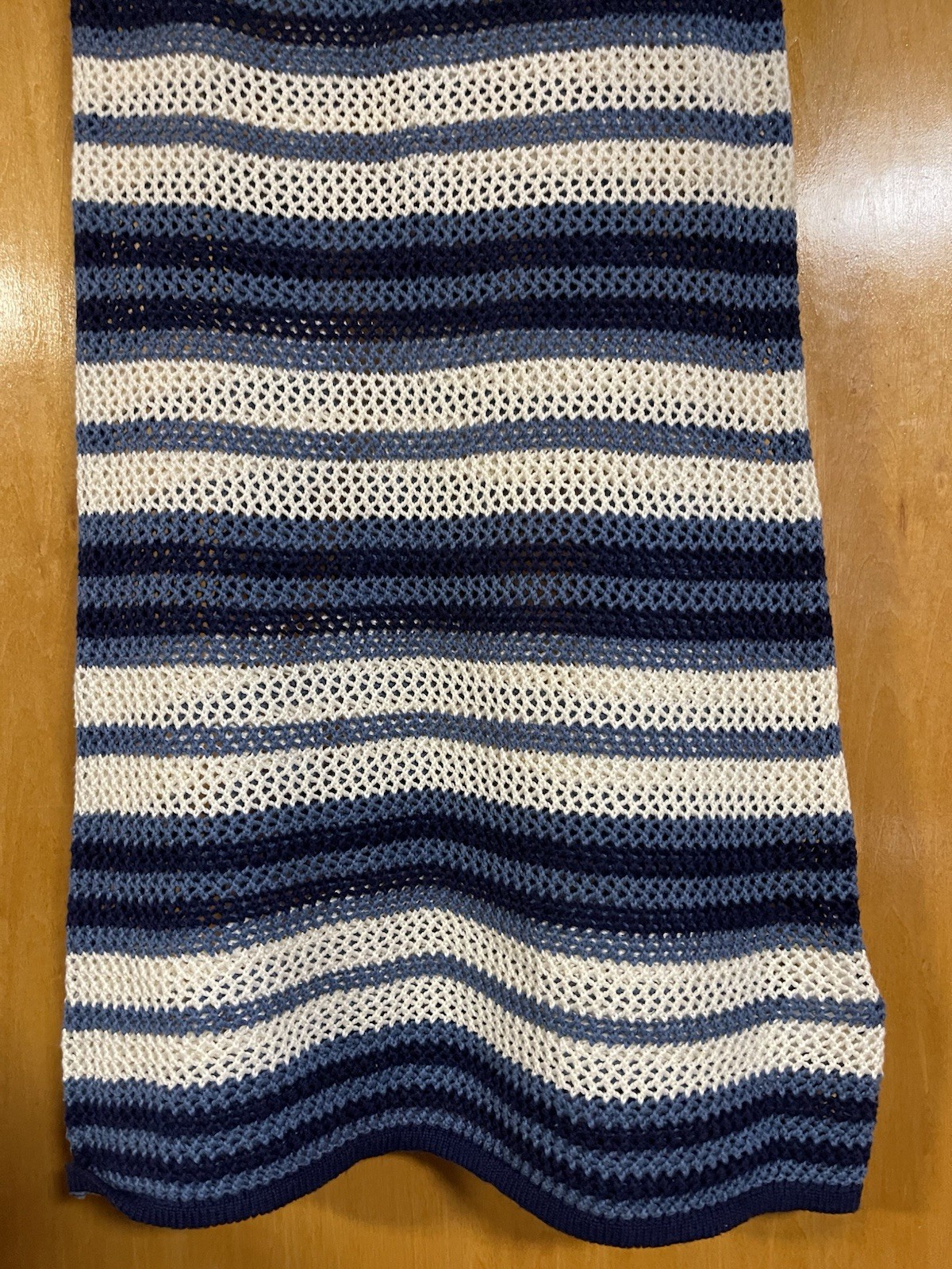 C&C California Womens XS Blue Striped Open Knit Mini Tank Dress , Never Worn
