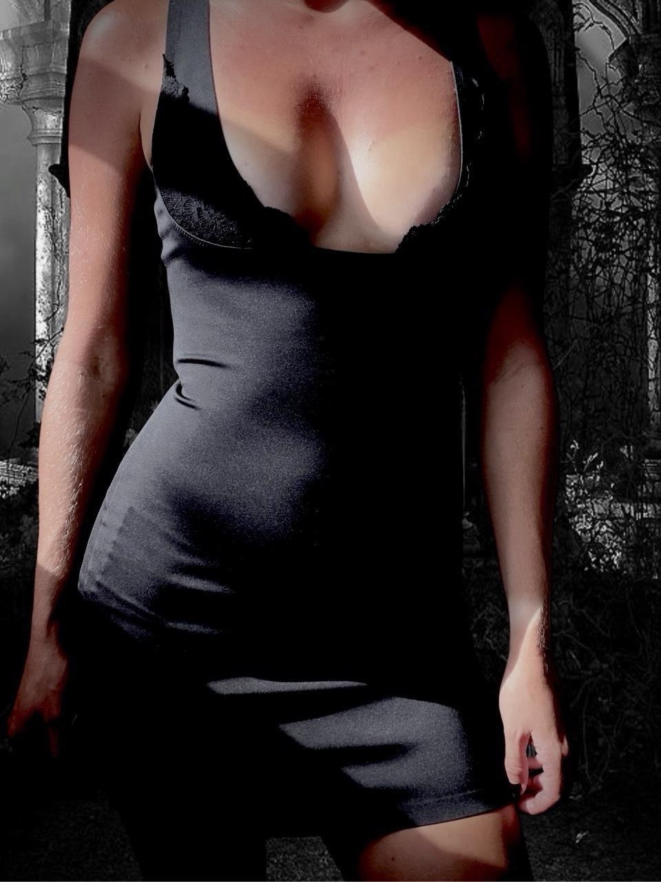1990s Black lace shaping mini dress