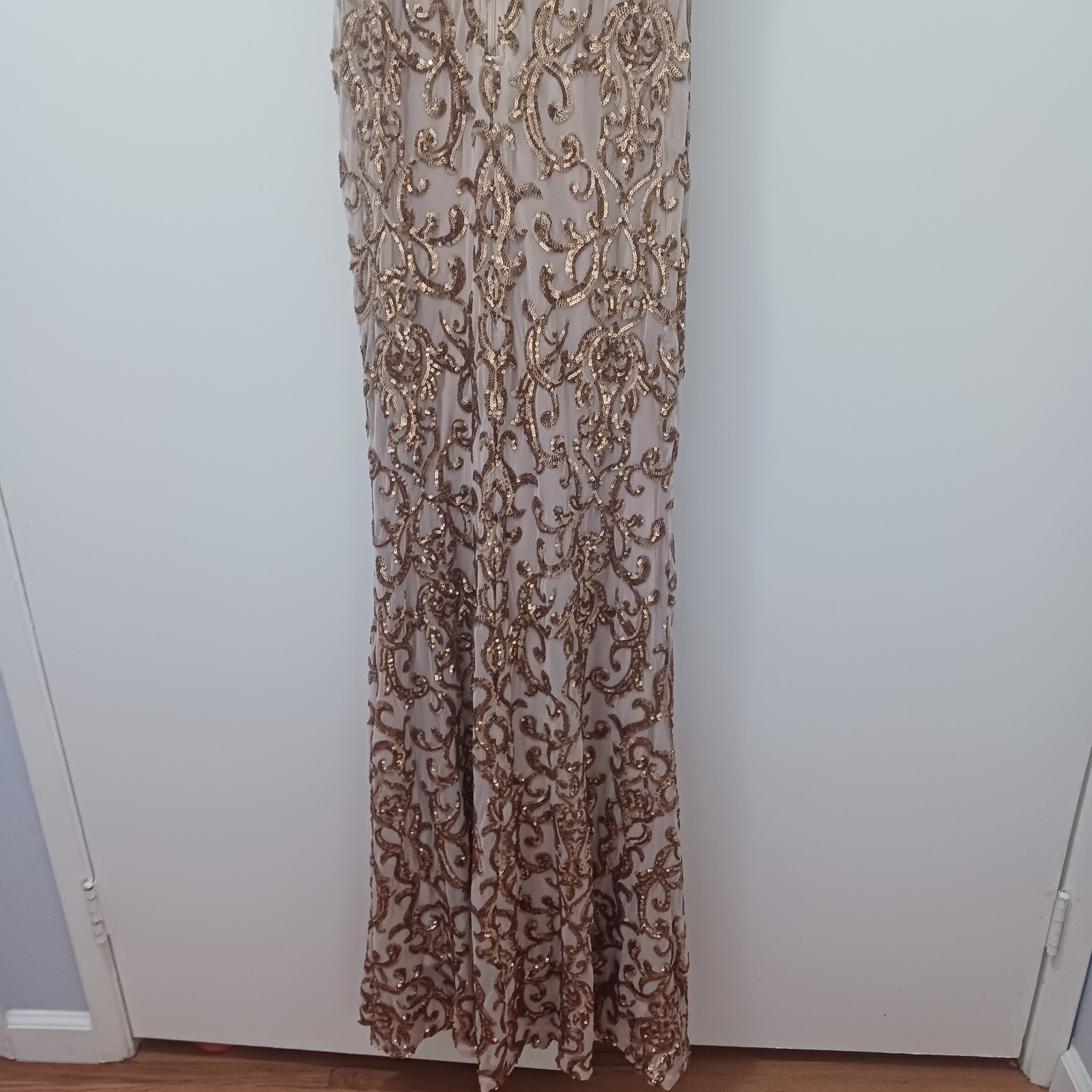 WINDSOR GOLD/NUDE MEDIUM SPAGHETTI STRAP dress for women party night elegant