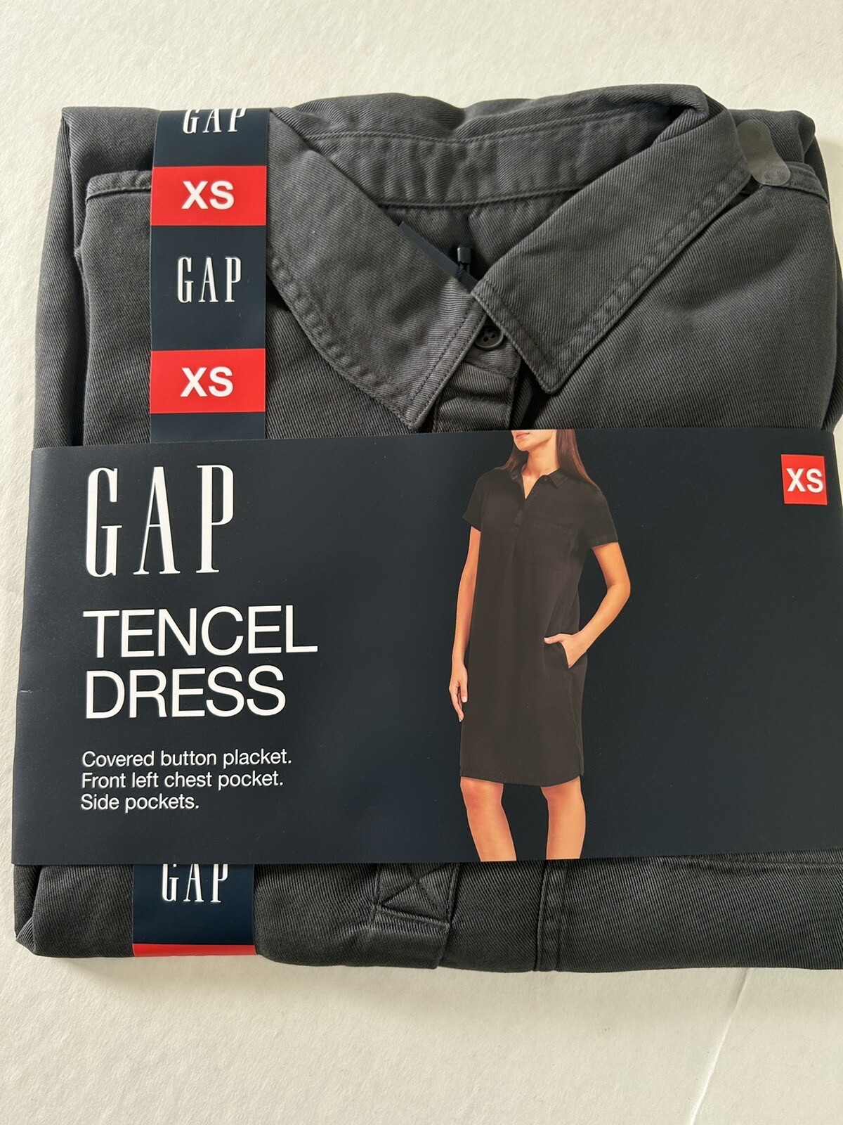 GAP Dress Women’s Lightweight Relaxed Fit Tencel Dress XS Gray $59 Retail BxX