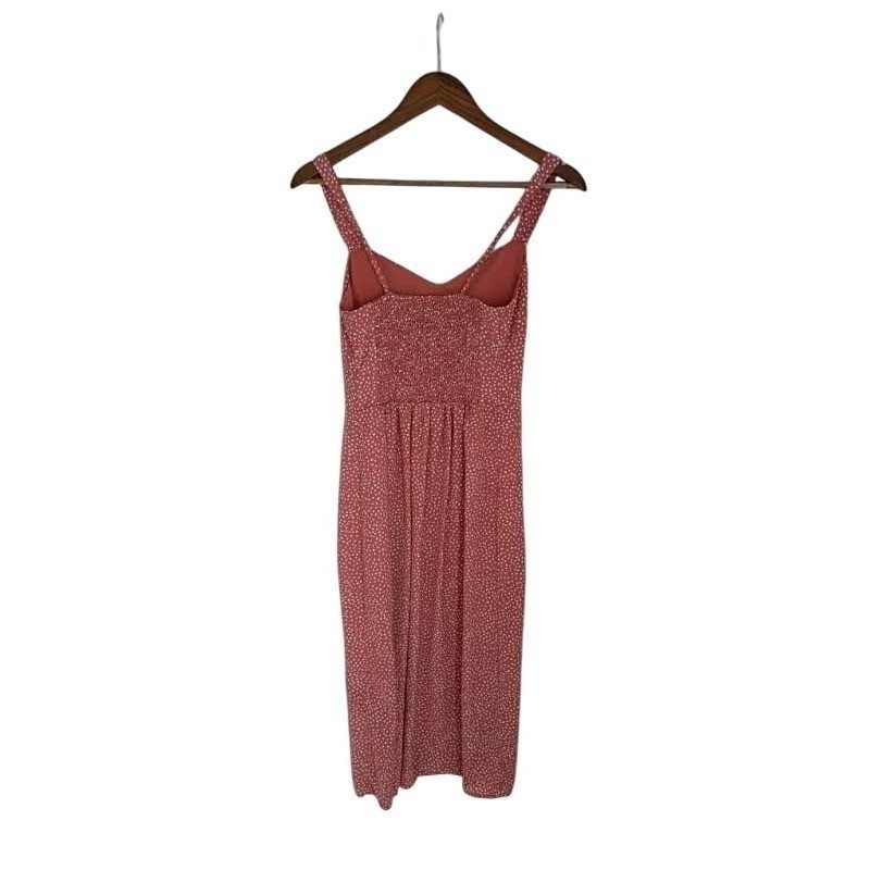 Abercrombie Coral Dot Smocked Fit Flare Mini Dress S Retro Polka Dot Sundress