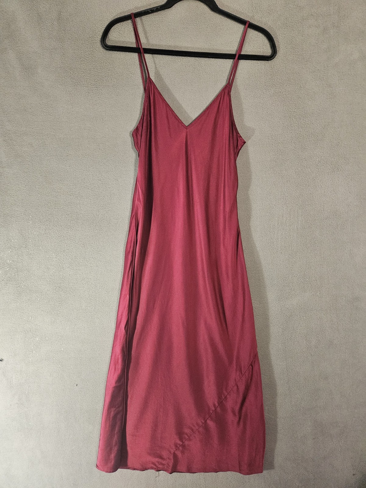 Quince Women 100% Silk Slip Dress Wine Tasting Red Basic Sleeveless Romantic M