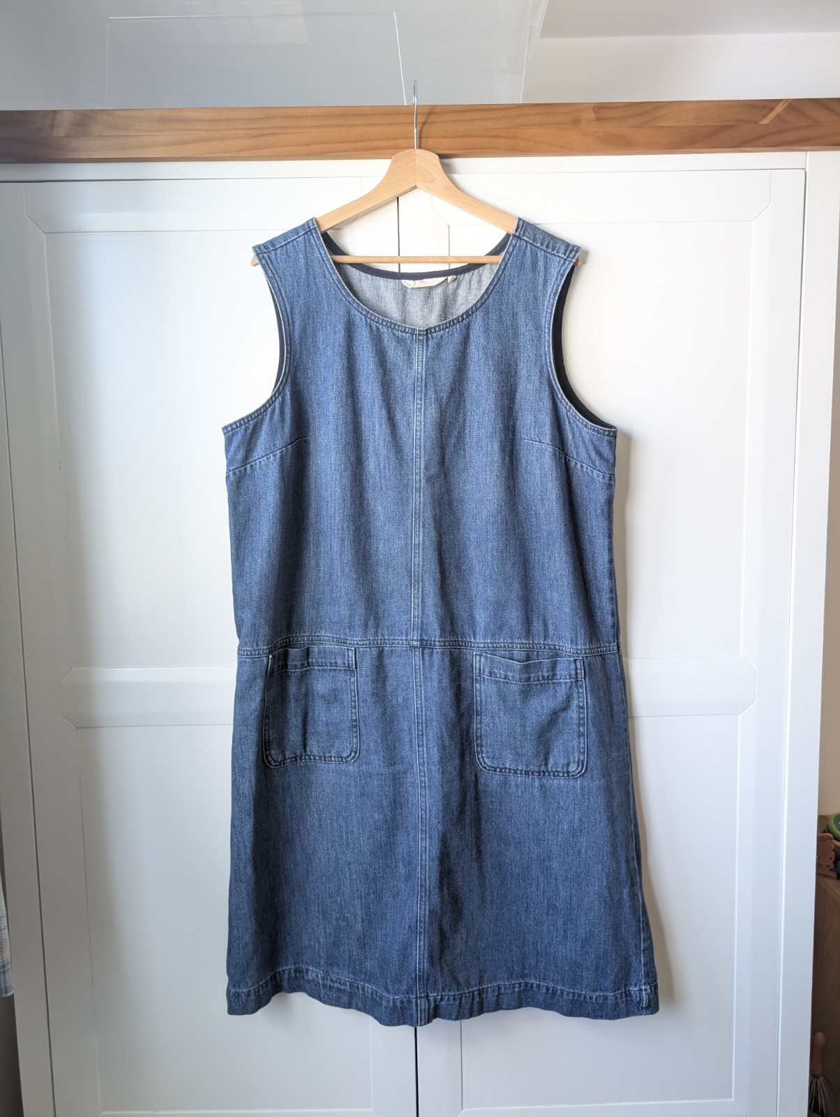 Seasalt Cornwall Book Seller Denim Sleeveless Front Pocket Pinafore Dress 18