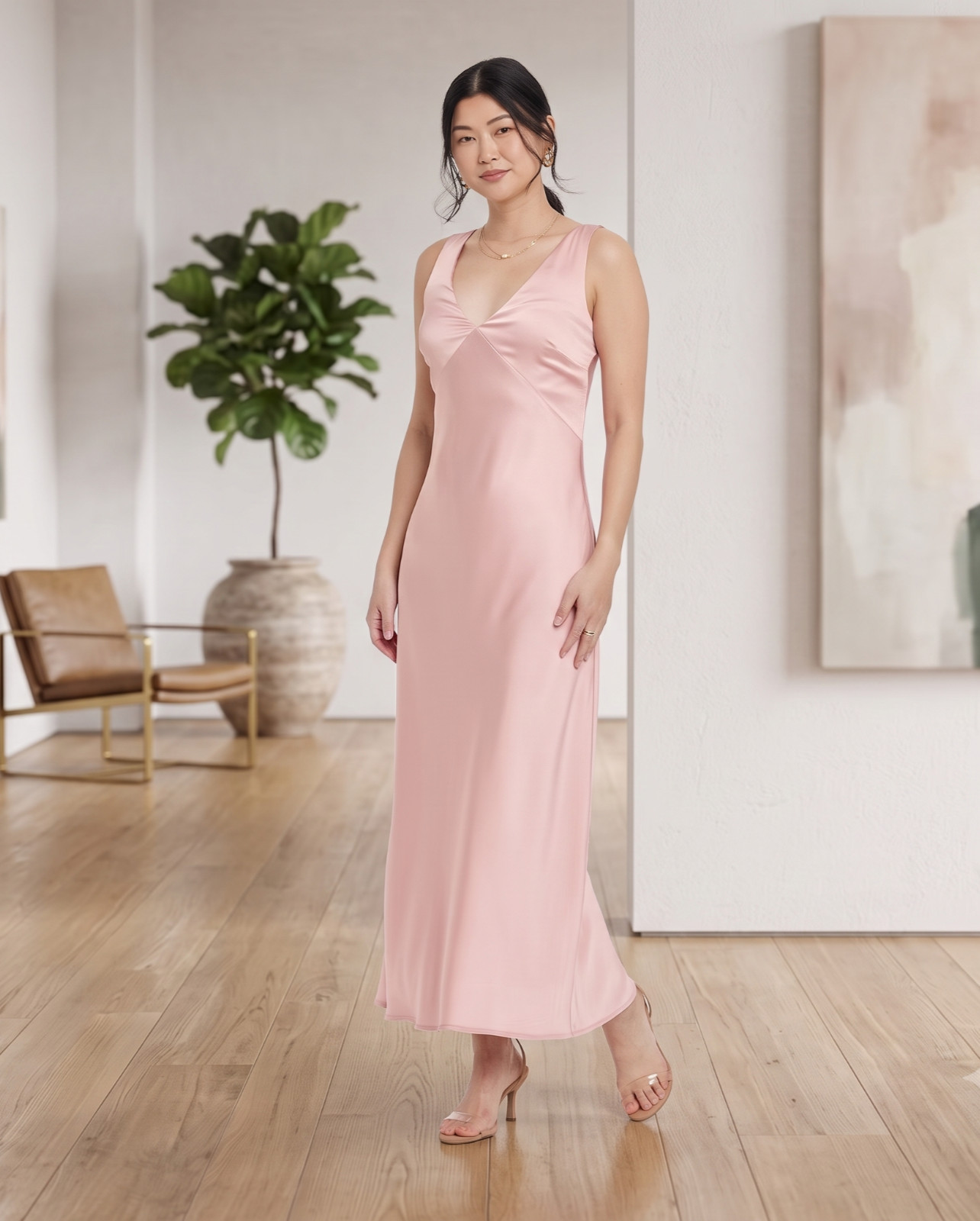 Elegant Satin Slip Maxi Dress – A New Dawn
