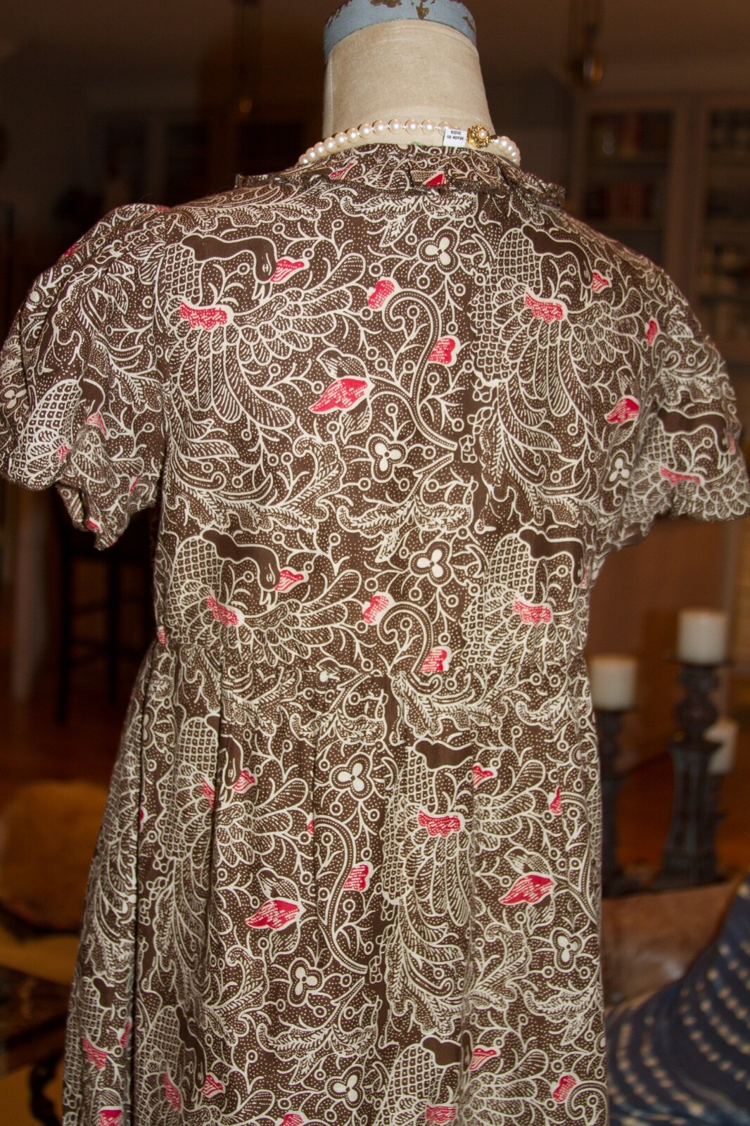 JOIE 100% Cotton Lined Cap Sleeve Dress Size M Brown Tones Dry Clean Only