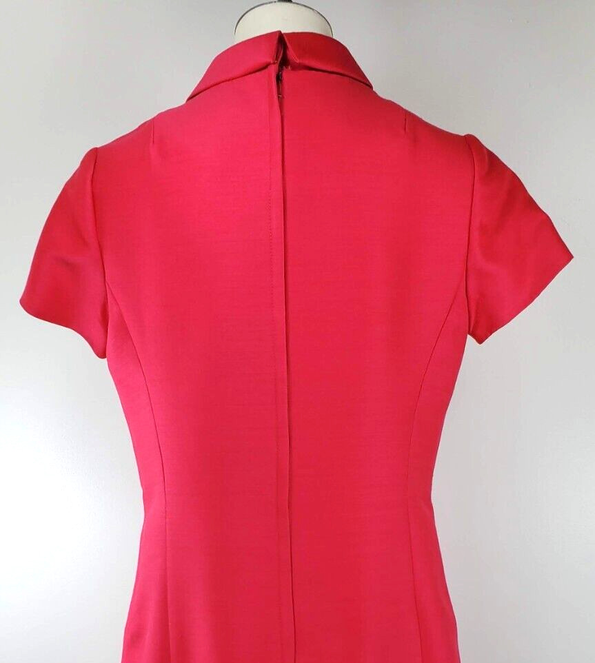 Vintage Rona A Fashion Investment Dress – Size 12 – Pink – Bow & Button Details