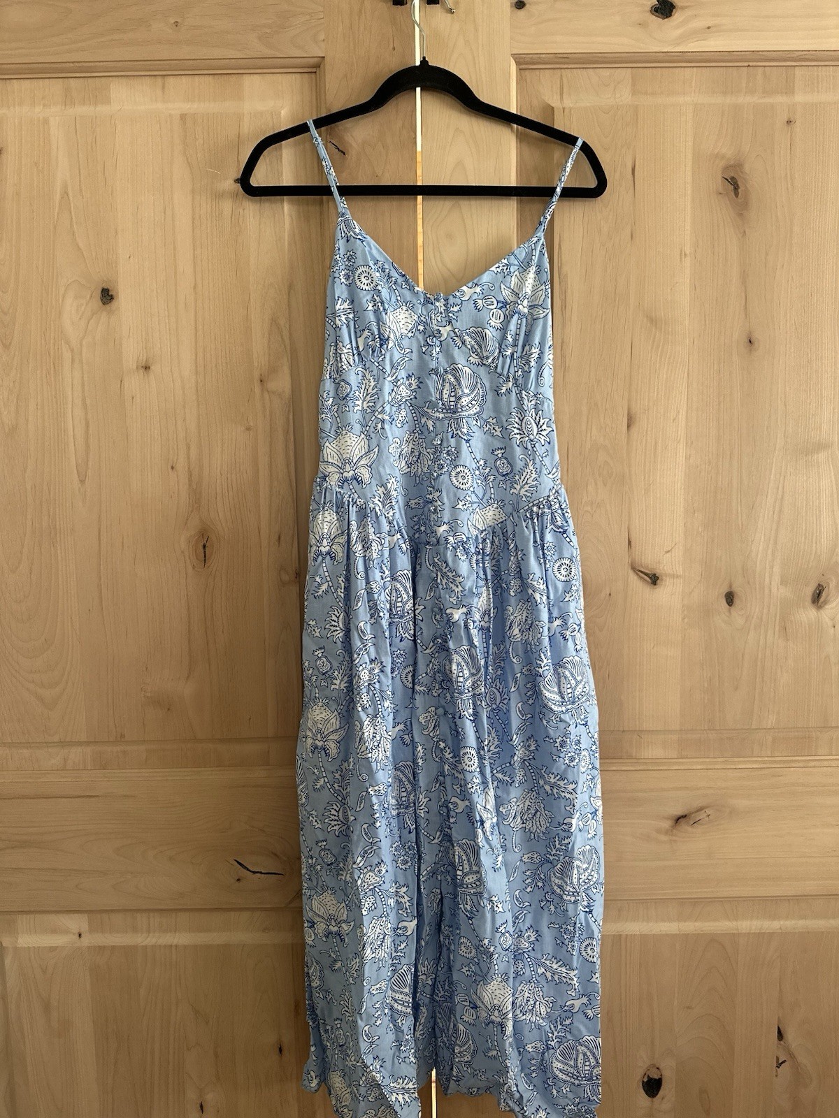 NWOT Roller Rabbit Light Blue Paisley Midi Sundress, Size XS