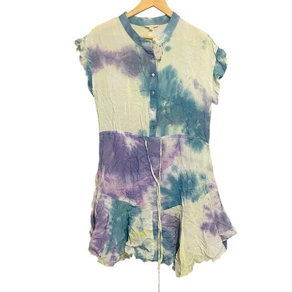 Oddi Tie Dye Ruffle Sleeve Dress M NWT Boho Festivalcore Cottagecore Vibes