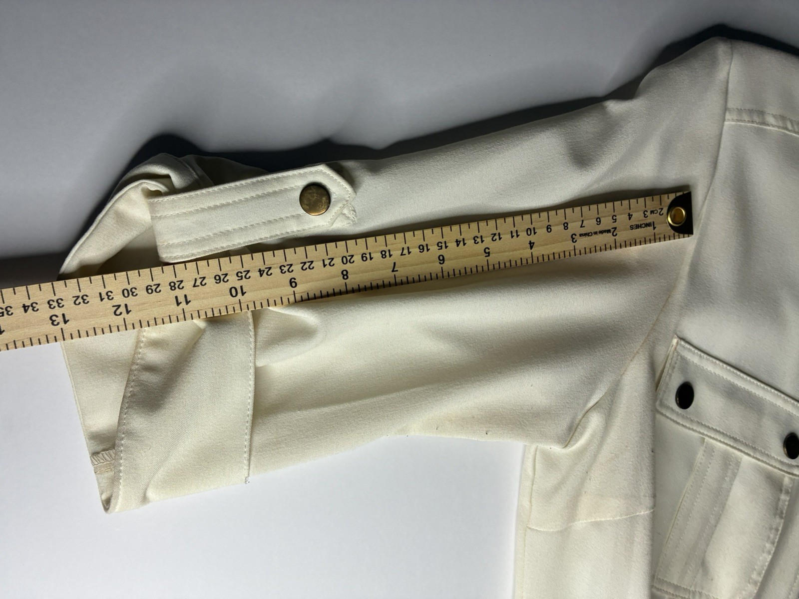 Sharagano Women’s Ivory Front Zip Shirt Dress Pockets Size 12