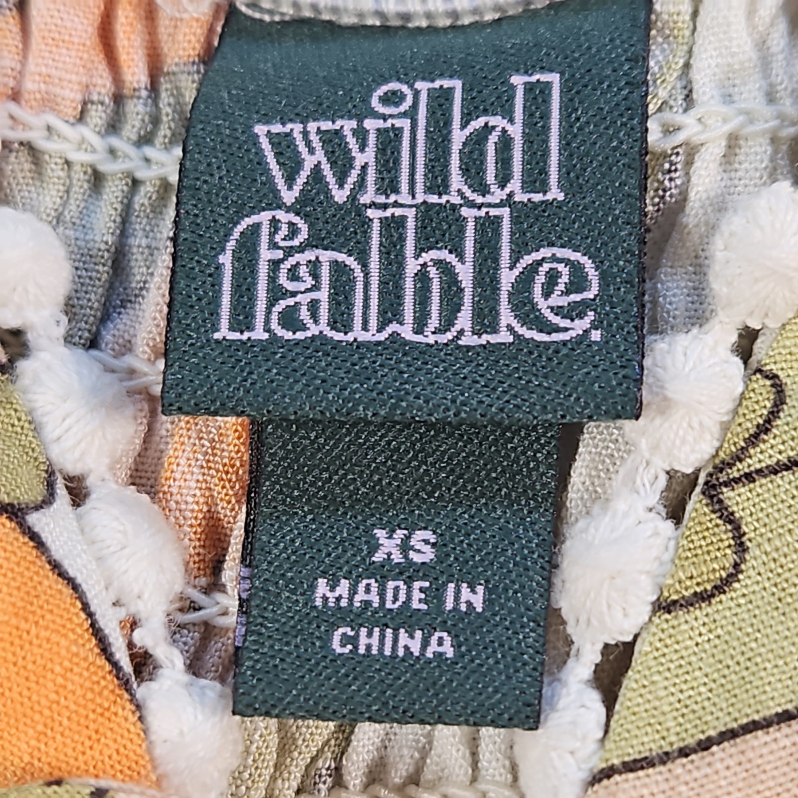 Wild Fable Womens XS Orange Green White Groovy Hippie Criss Cross Back Sundress
