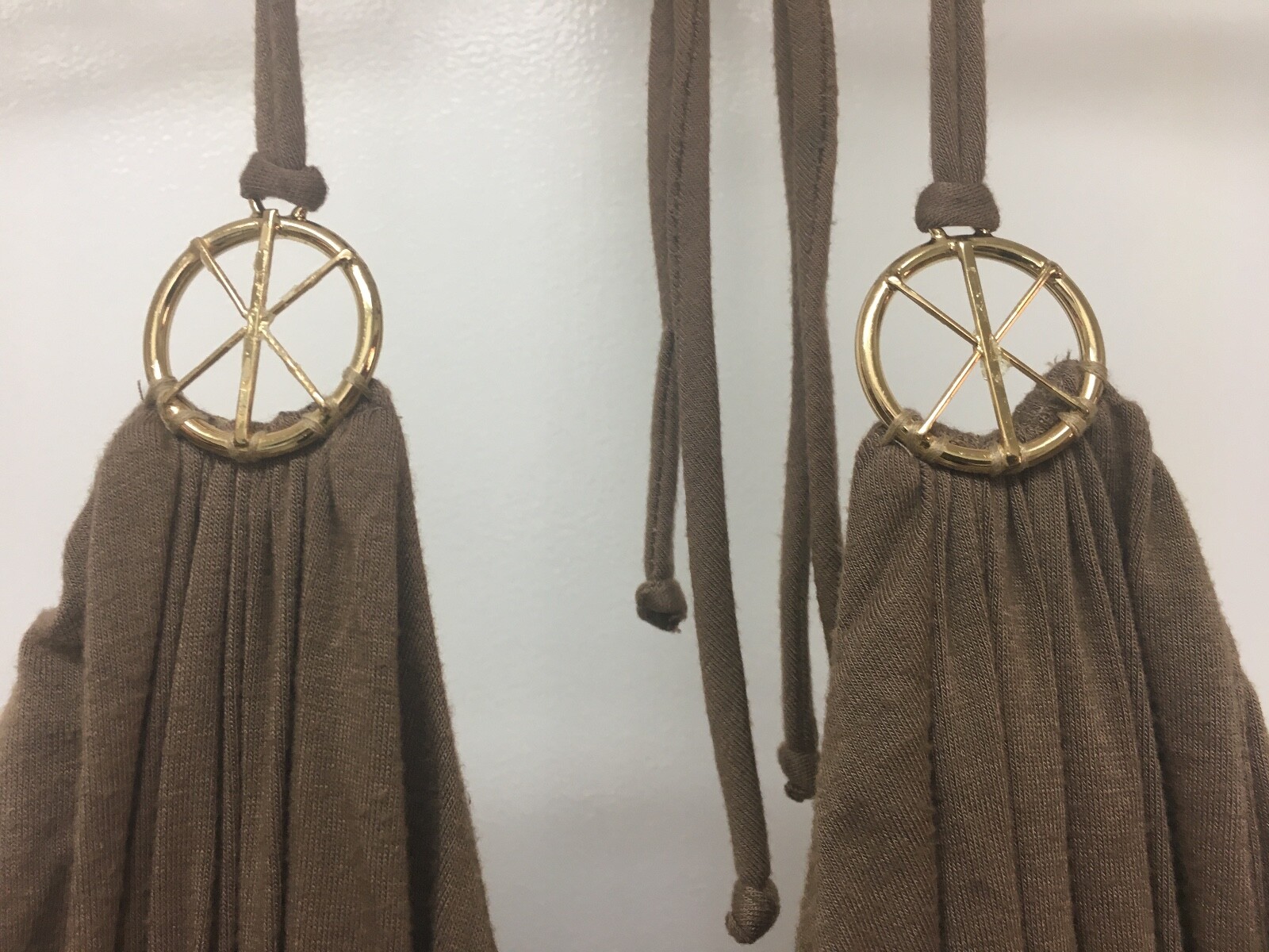 SKY BRAND Brown Halter Dress with Gold Hardware & Stones Sz Small