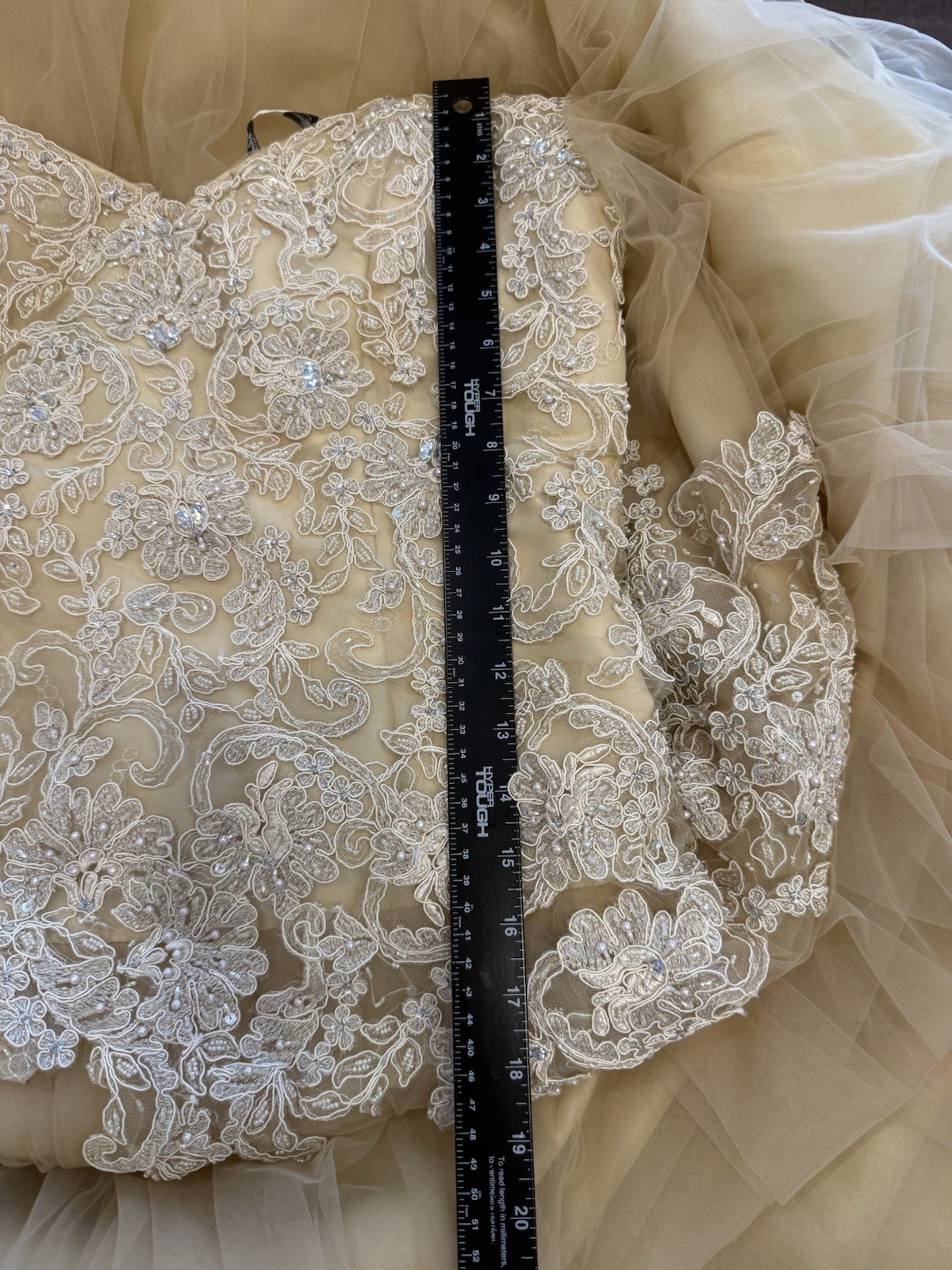 Stunning Ivonne D Beaded Lace Mother of the Bride Gown Set Champagne Sz 16