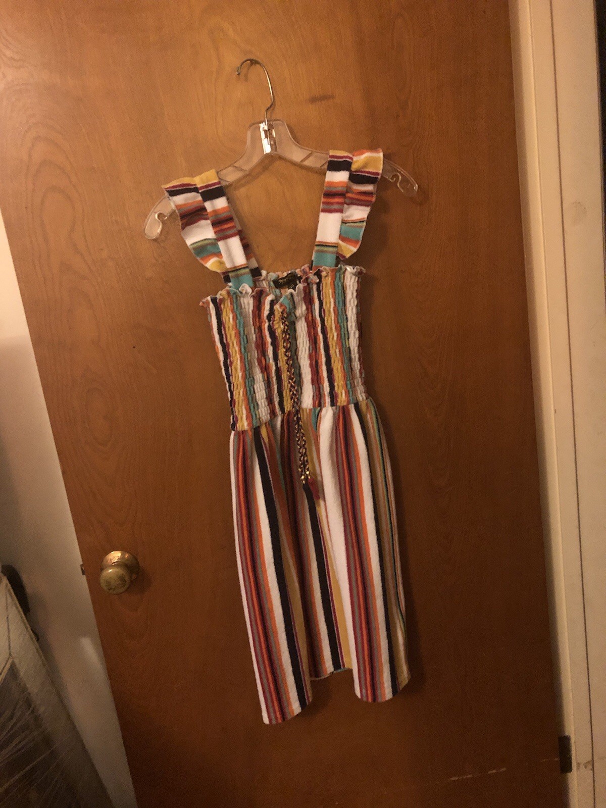 Juicy Couture Black Label Terry Multicolor Vertically Striped Halter Dress Sz XS
