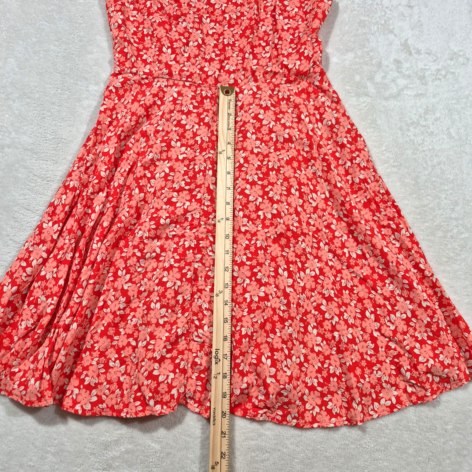 Gap Floral Sundress Women’s Small Orange White Fit & Flare Vacation Summer Boho