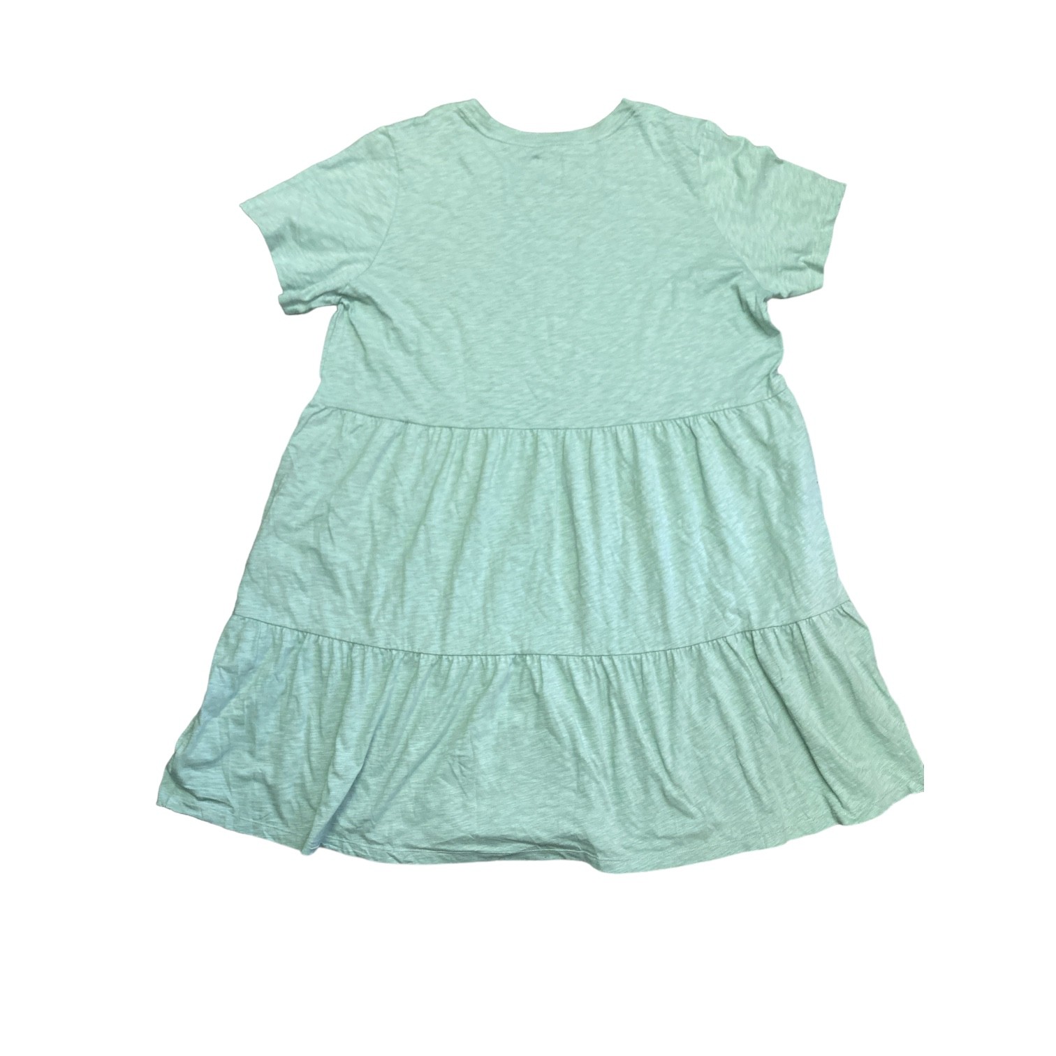 GAP Women’s Soft Short Sleeve Crew Neck Tiered Dress (Granite Green, XS)