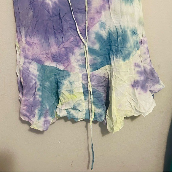 Oddi Tie Dye Ruffle Sleeve Dress M NWT Boho Festivalcore Cottagecore Vibes