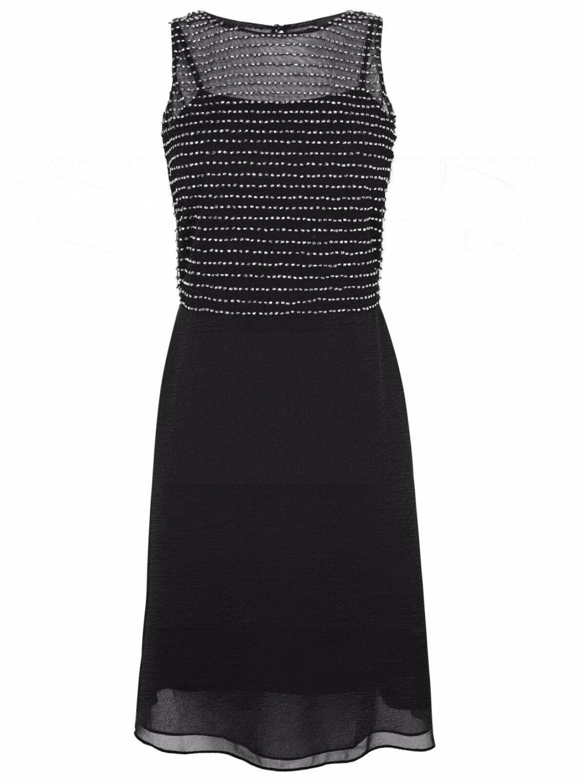 Coast Black Embellished Skater Dress New BNWT Lizzie Party Cocktail Knee UK 14