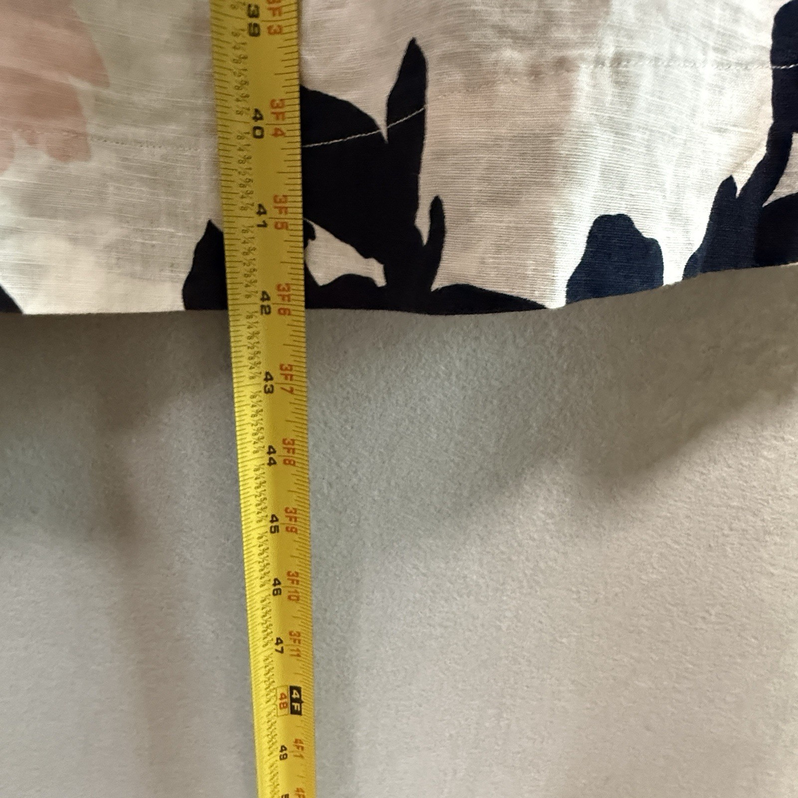 Liz Claiborne Dress Floral Pink Blue Cotton Linen Blend Pockets Sz 1X