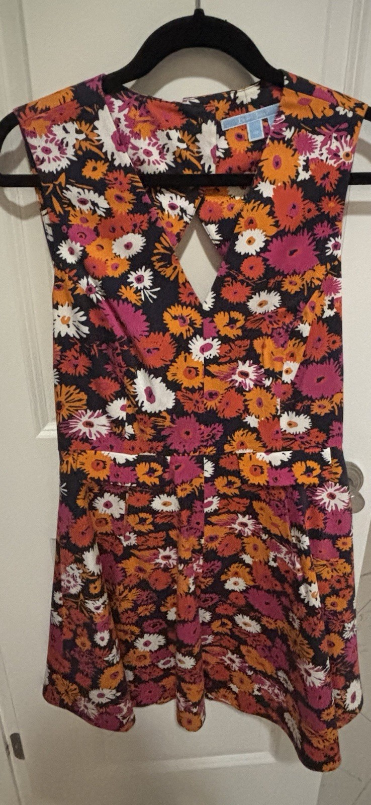 Draper James Floral Fit & Flare Dress Size 10 Short Sleeveless V-Neck Zip
