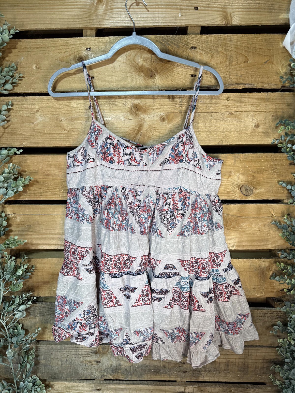 Bohemian Patterned Spaghetti Strap Dress