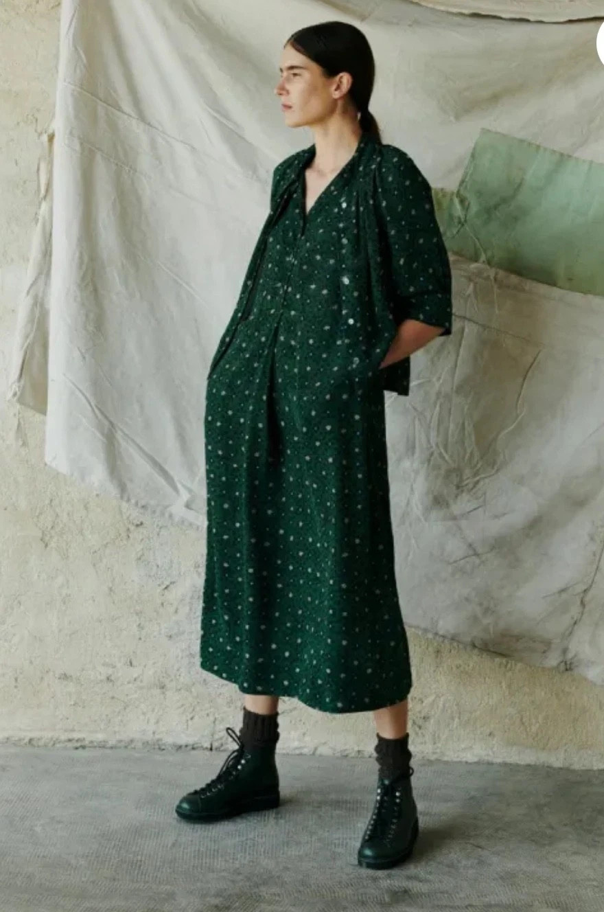 Toast Dotty Print Dress- Bottle Green- UK8 -BNWOT