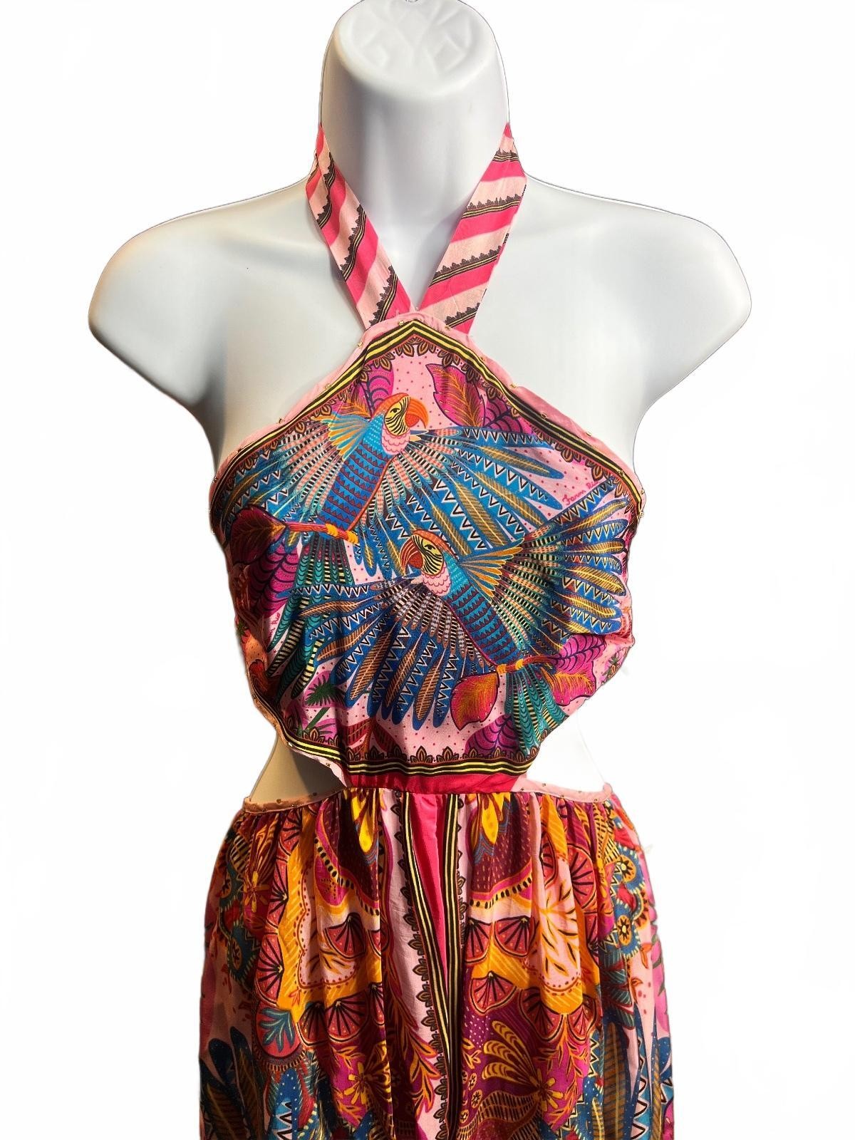 Farm Rio Macaw Scarf Maxi Dress-Size XS