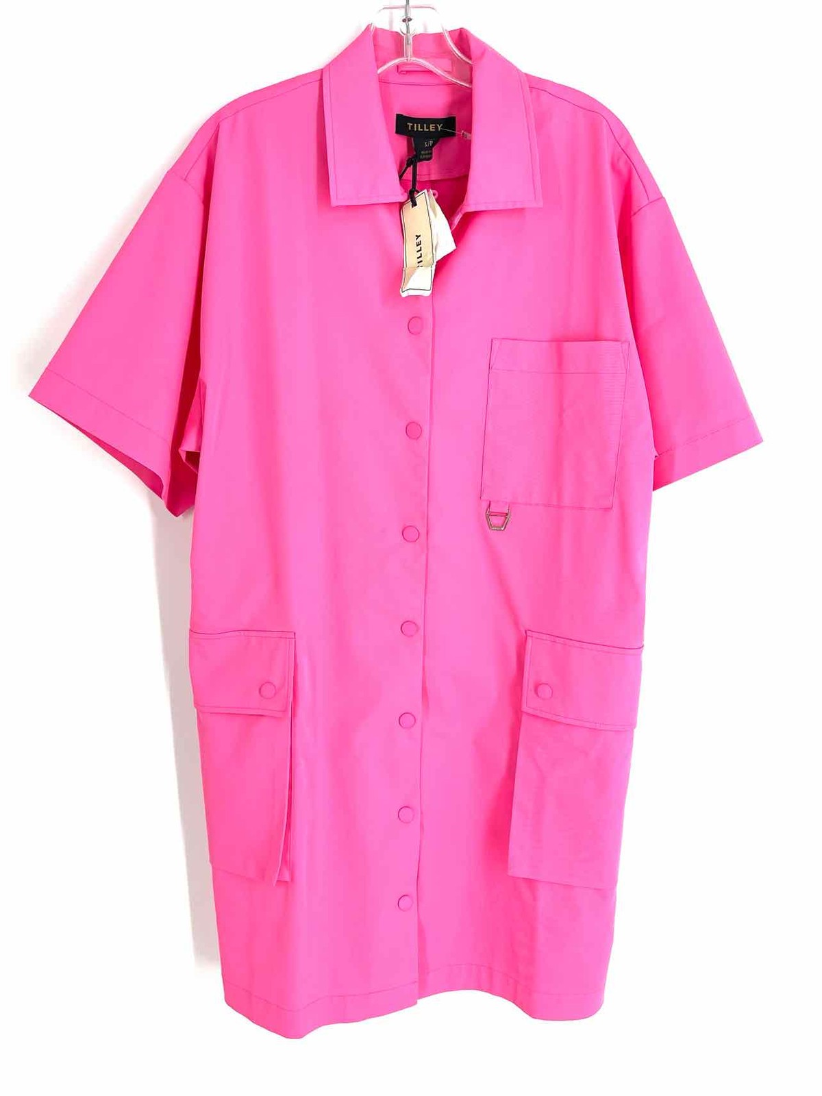 Tilley Size S Pet Pink Cargo Button-down NEW Designer Dress
