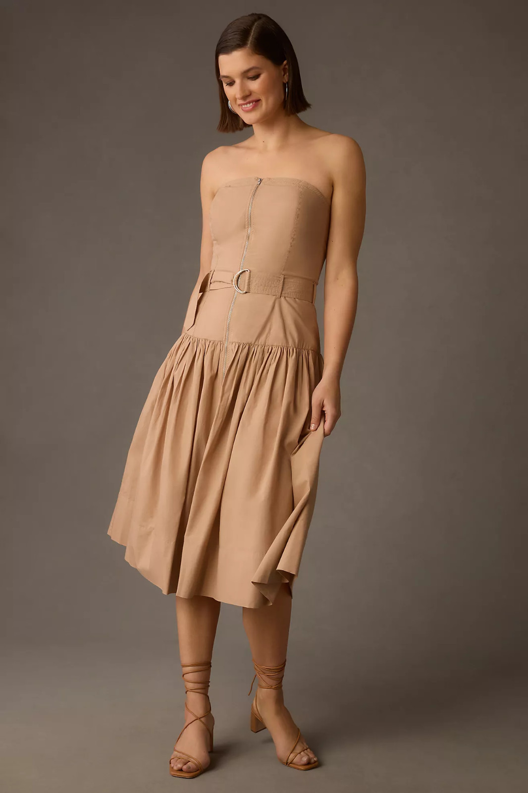 *S,M,L* -NWT Anthropologie Love The Label Strapless Belted Utility Dress, $248