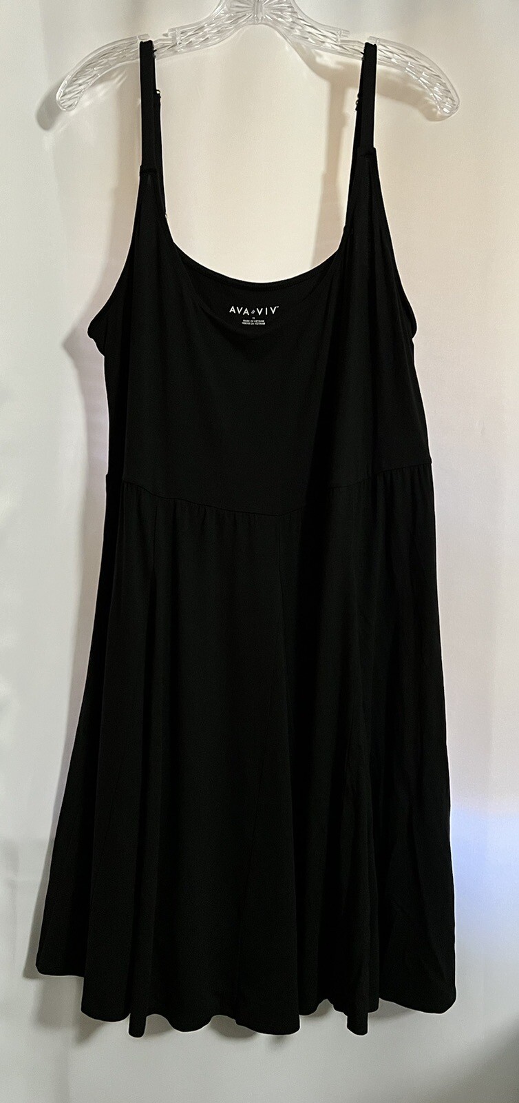 Ava Viv Women’s Black Flare Skater Dress Size 1X -No Pocket