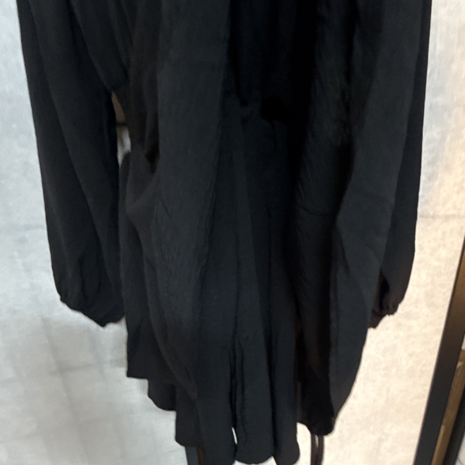 Pie in the Sky Black Long Balloon Sleeve Square Neck Fit & Flare Mini jumper M