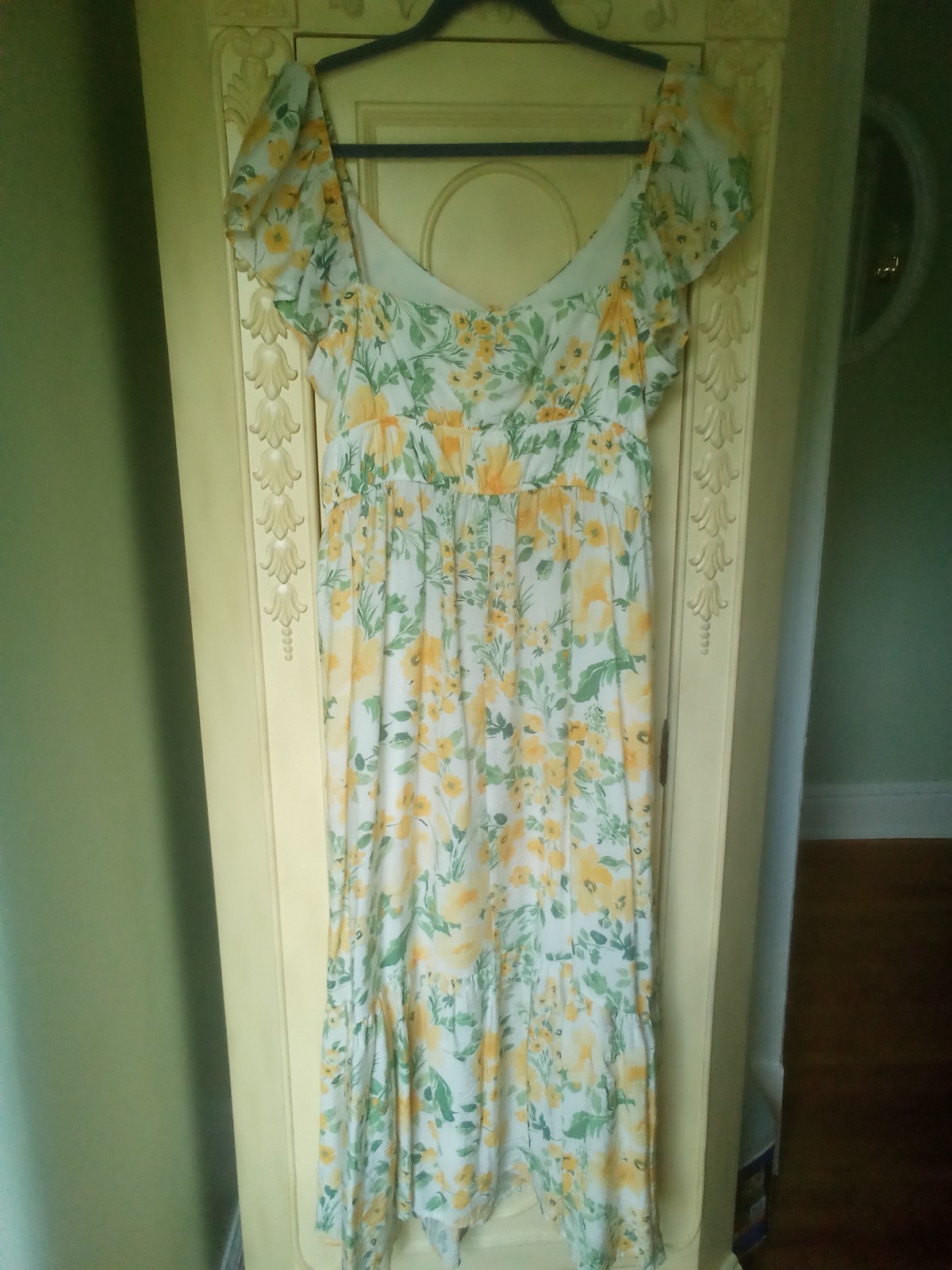 Rachel Zoe Yellow Floral Maxi dress XL