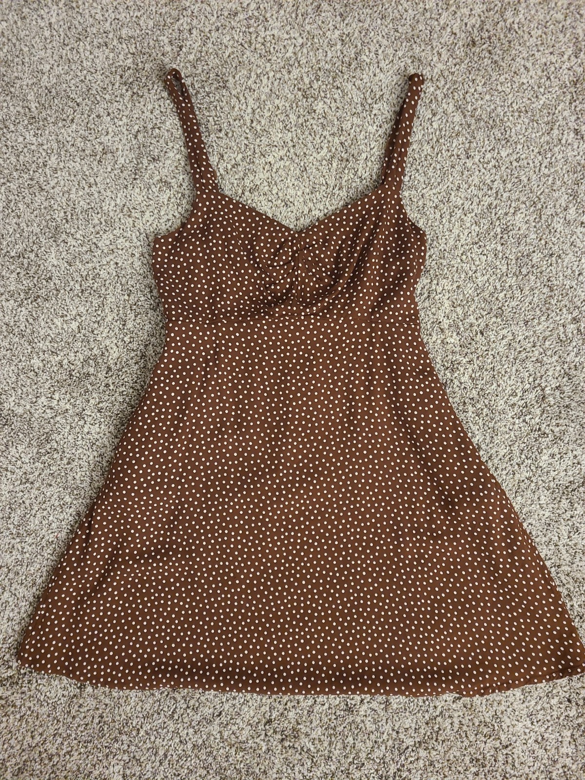 Old Navy Women’s Medium Brown Polka Dot Dress With Pockets Fit & Flare M