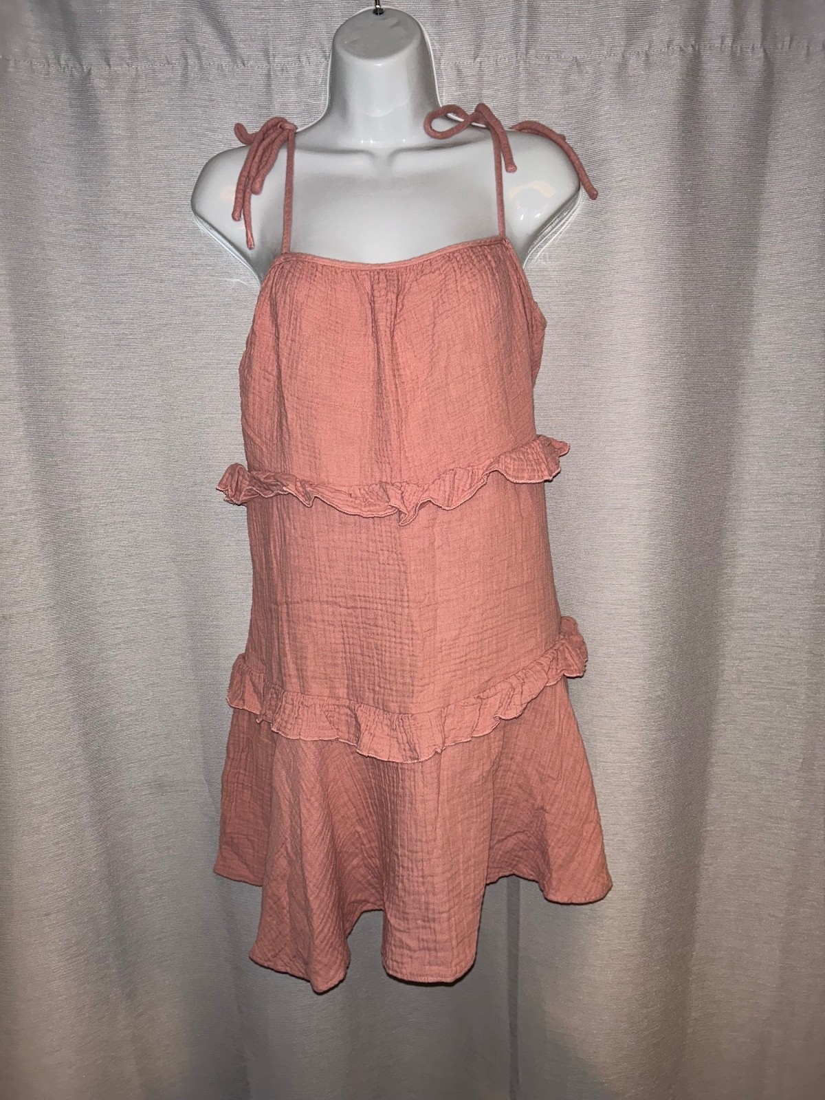 New Look Pink Ruffle Tiered Summer Dress UK 14