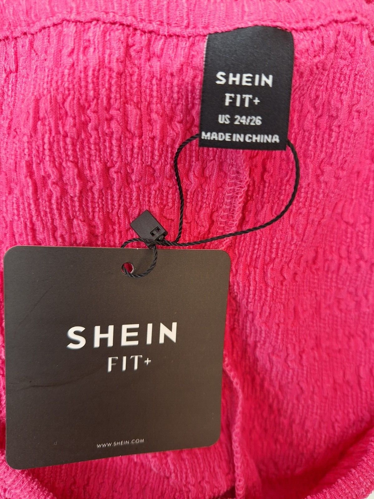 Shein Fit Hot Pink Woman’s US Size 24-26 Sleeveless Knee Length Dress NWT