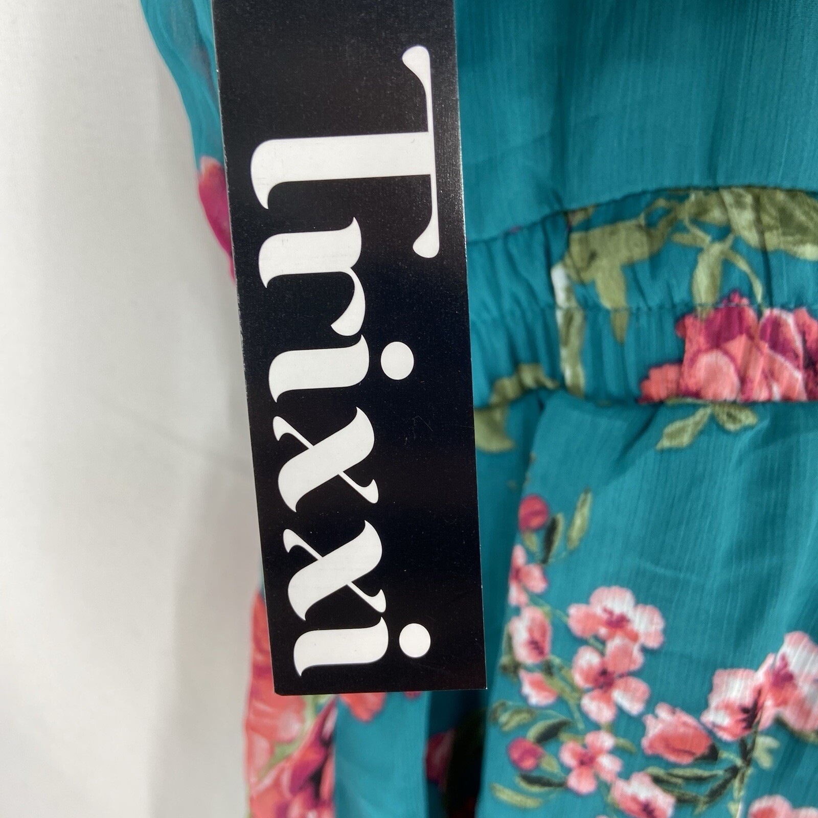 Trixxi Womens Floral Print Above Knee Tiered Mini Dress Juniors Size Small
