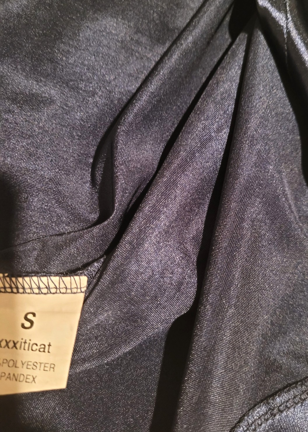 Women’s Navy Blue Satin Slip Dress Spaghetti Straps Midi Formal Party Size S