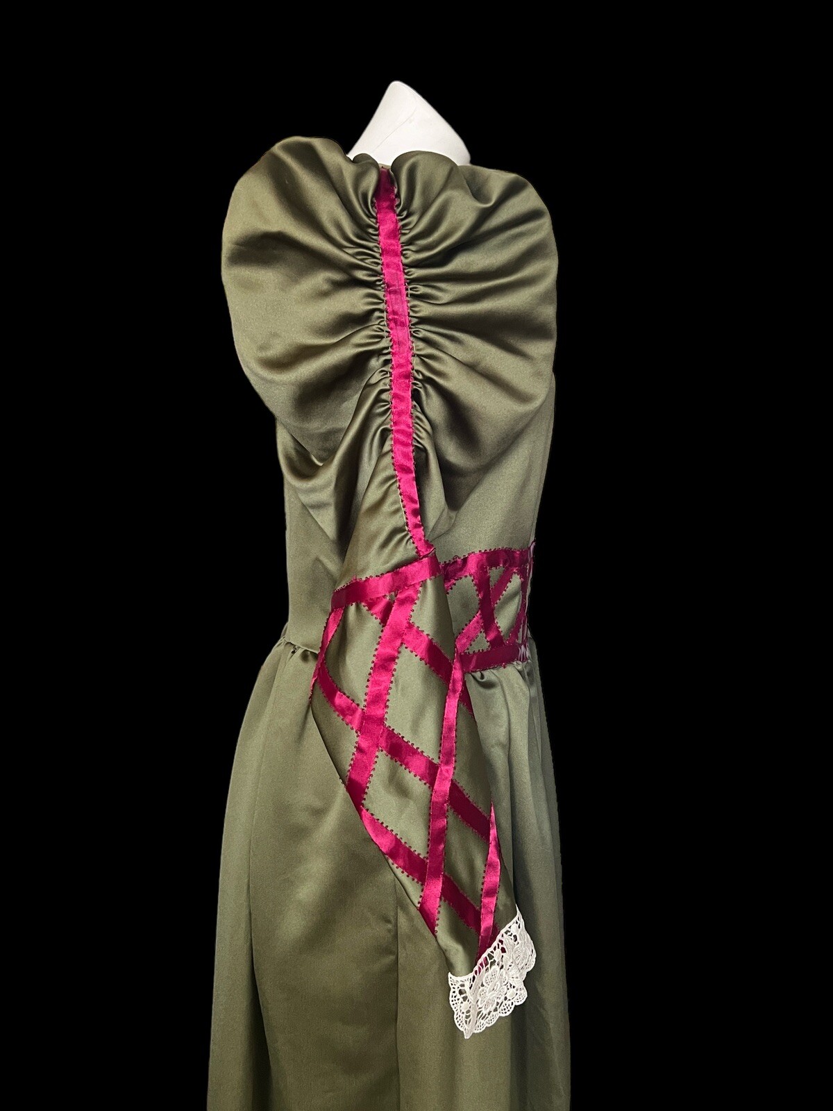 Renaissance Dress Medieval Gothic Victorian Long Green Burgundy Med/large
