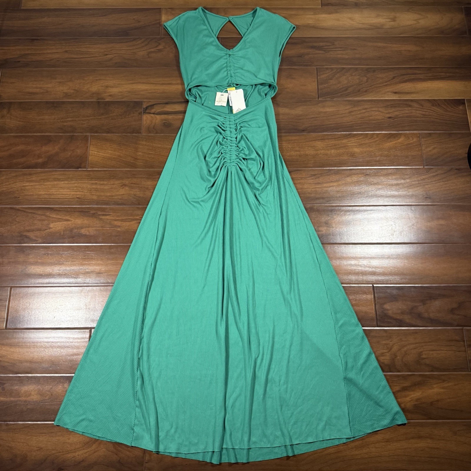 Agua Bendita Women’s Size Medium Green Cut Out Ailana Tile Maxi Dress