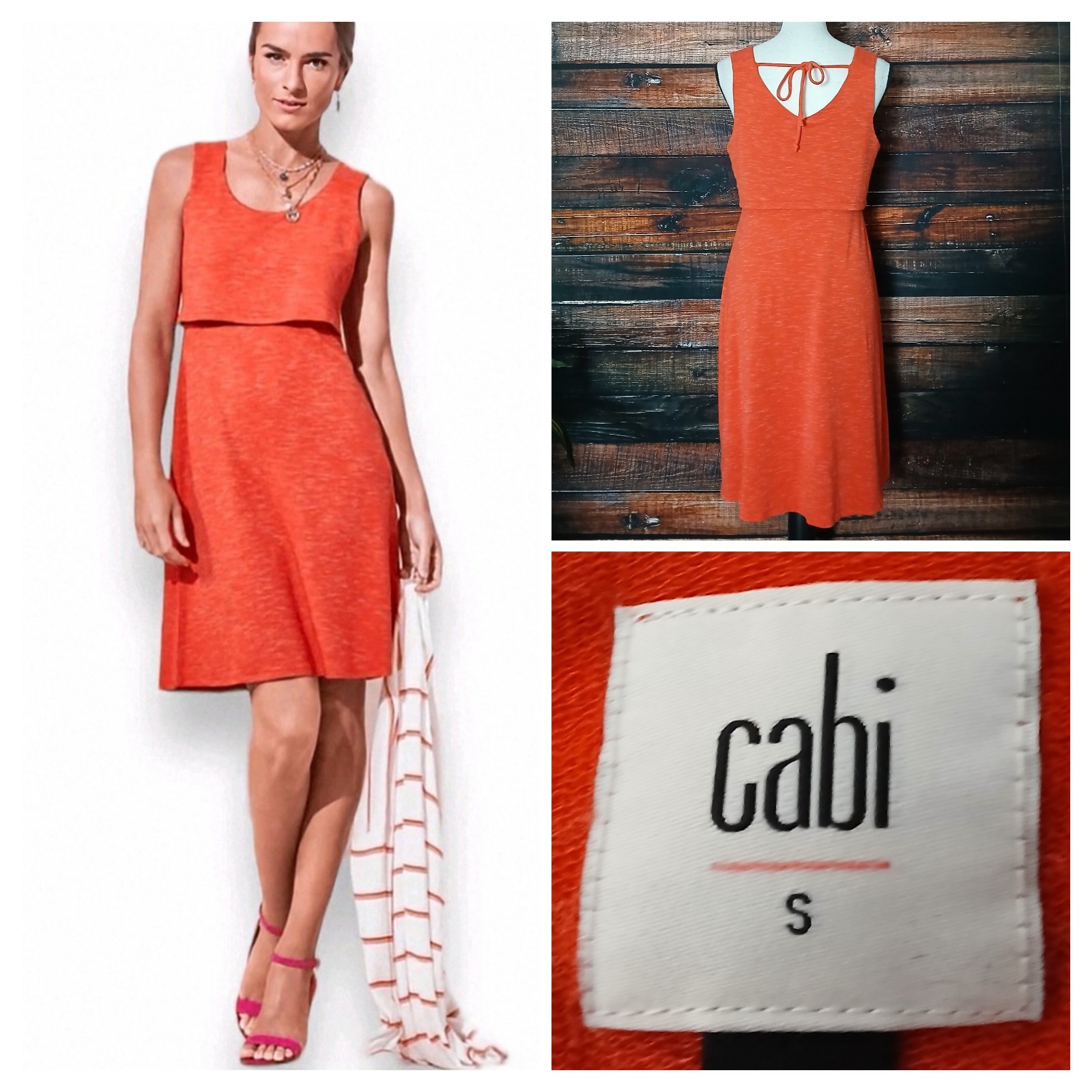 Cabi Weekend Dress Size Small Layered Top Rayon Slub Knit