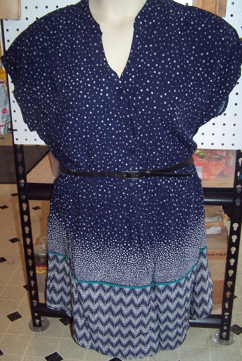 NEW Target Plus Size Belted Dress Tunic Navy Blue Green 1x 2x 3x