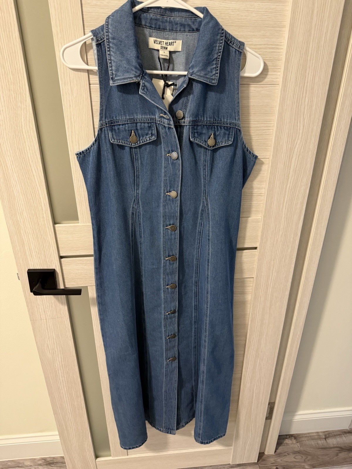 NWT Velvet Heart Mara Denim Maxi Dress 8 Blue Western Cowgirl Rodeo Boho Chic