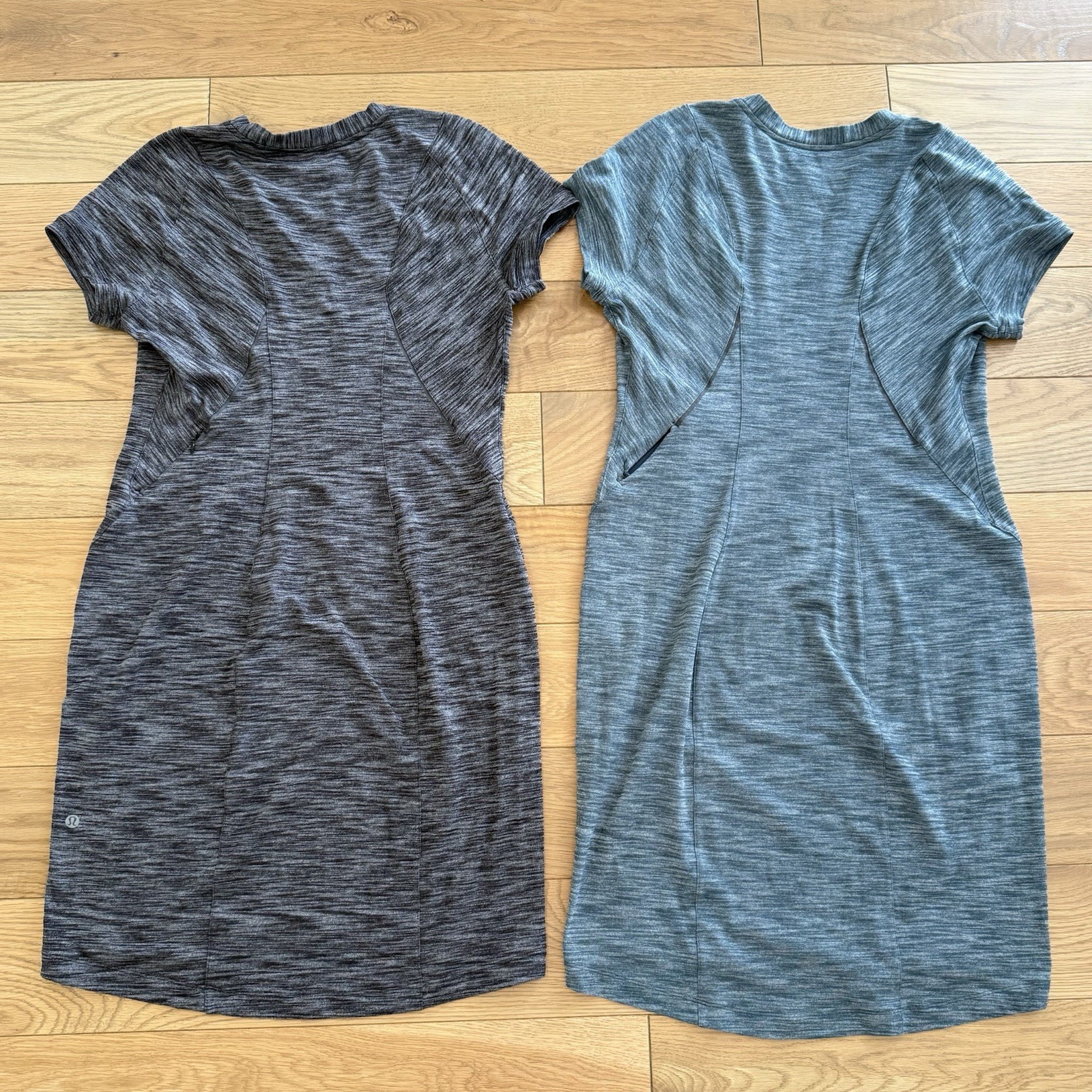 Lululemon & Go Where To Heathered Gray & Green Dress Lot Of 2 Size 10 Womens