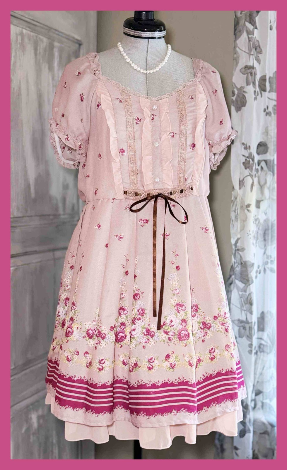 Axes Femme Dusty Pink Blooming Belle Tunic Dress Jfashion Himekaji Coquette
