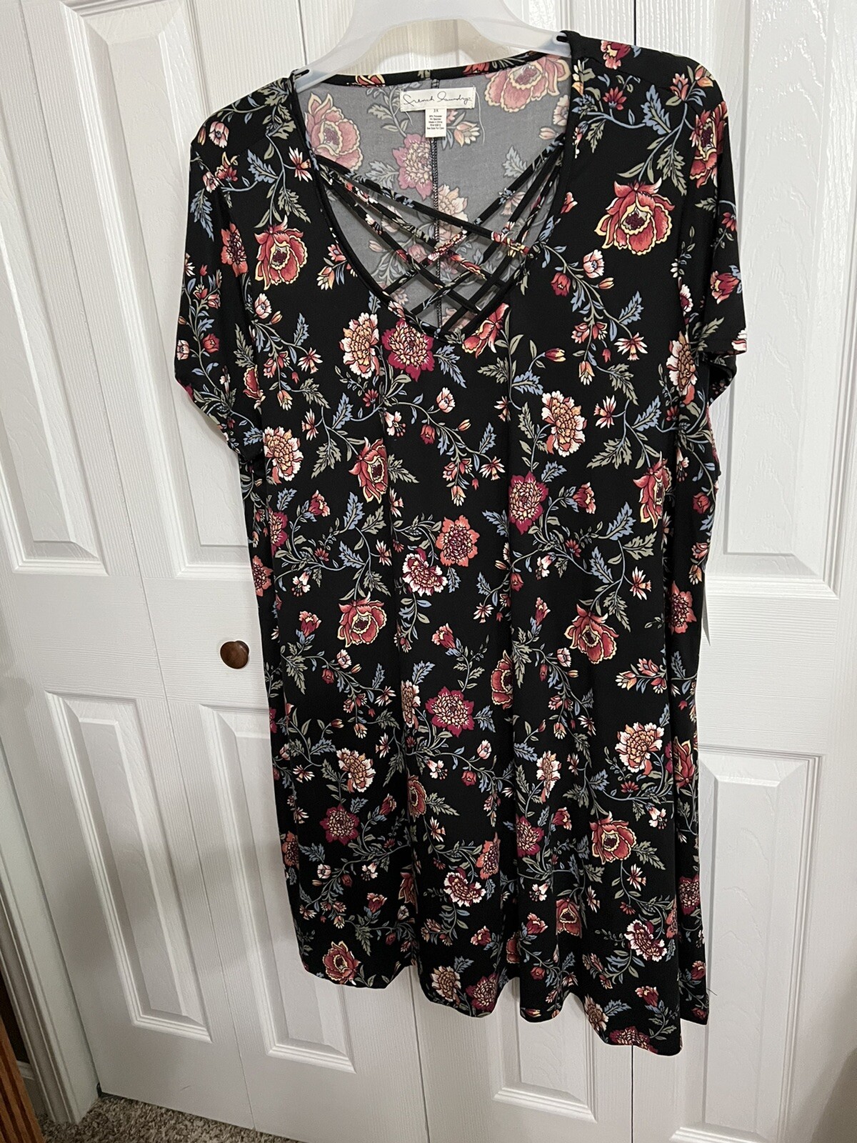FRENCH LAUNDRY floral stretch knit dress (3X) multicolor, NWT