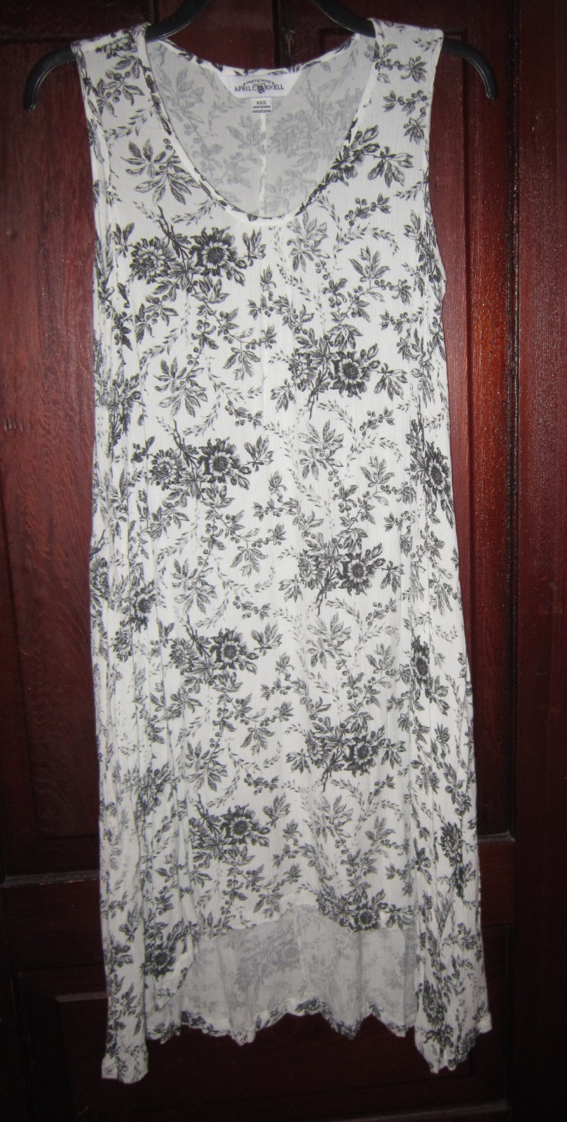 April Cornell Sz XXS XS Dress Floral Print Crinkled Sleeveless Lagenlook Pockets