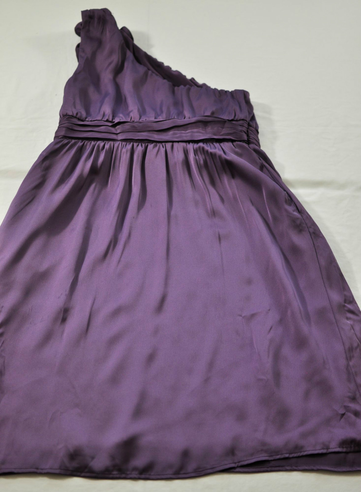 women’s one shoulder purple dressy short dress size 10 washable brand new