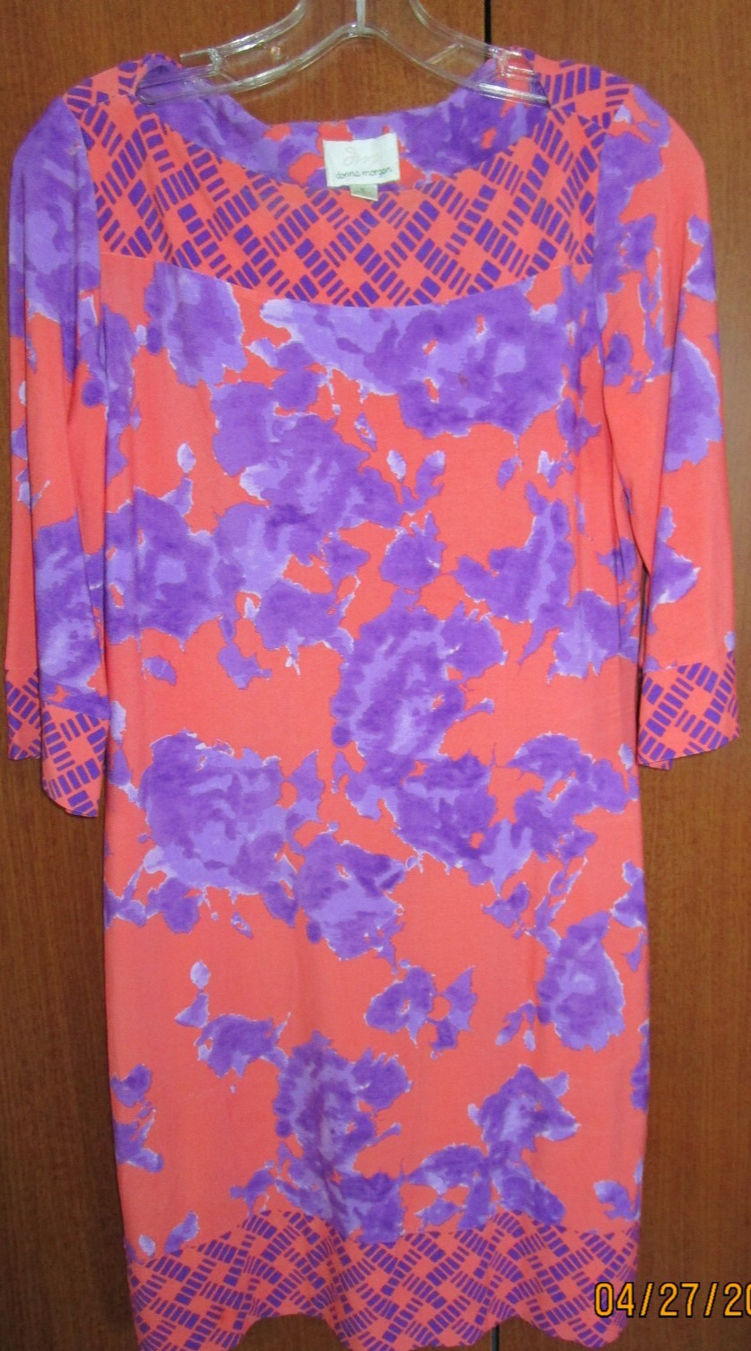 Donna Morgan Slinky Dress Sz 6 Polyester Spandex Bust 36 Length 36 inches