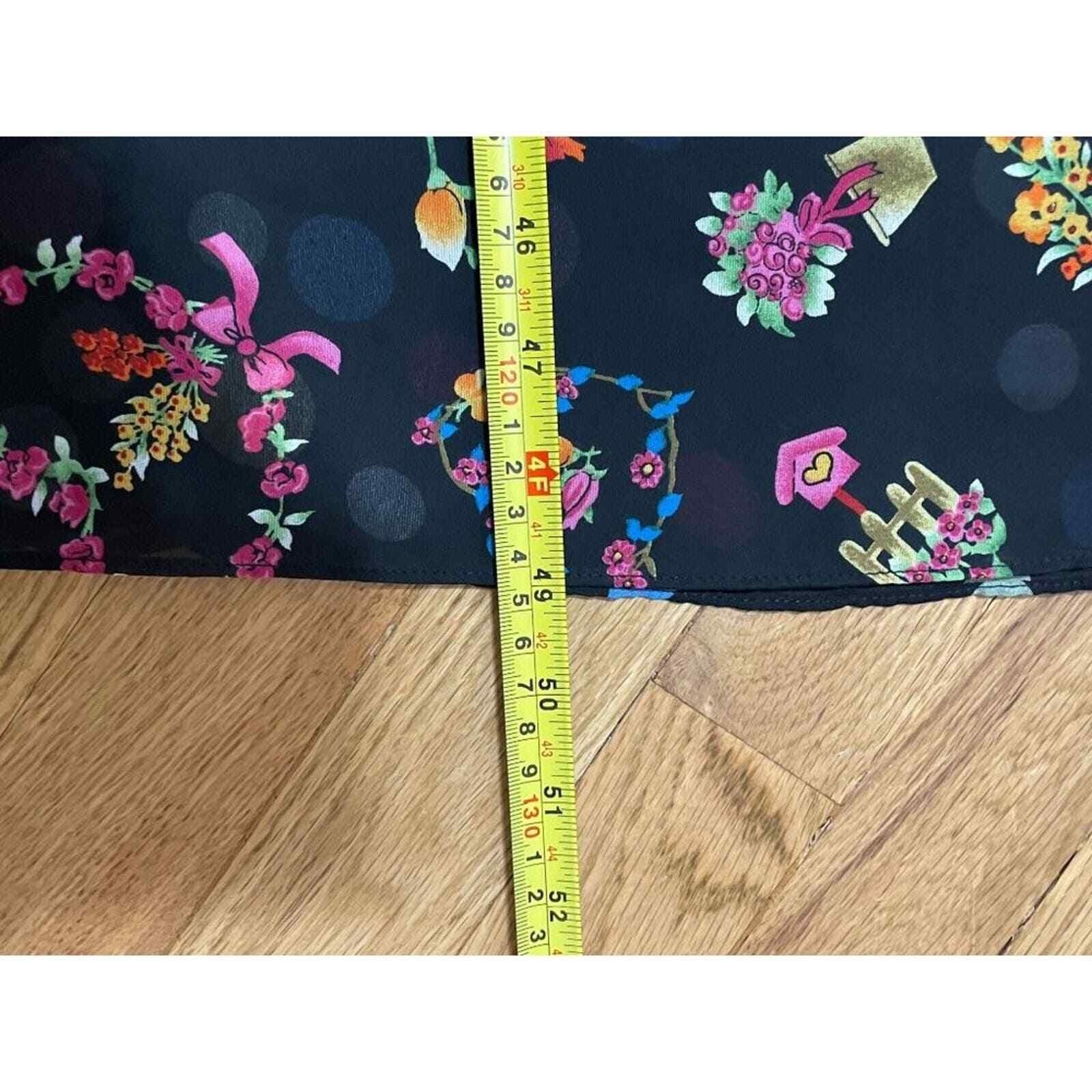 Novelty Print Vtg Reversible Maxi Shift Dress Sleeveless Black Floral & Polkadot
