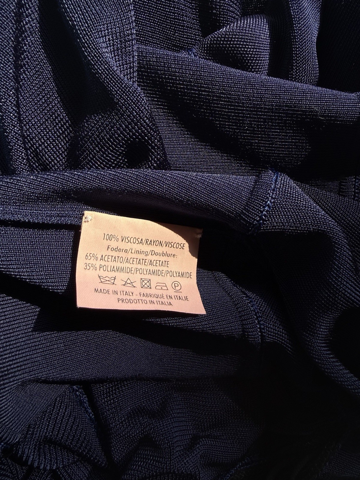 Alexander McQueen Navy Blue Draped Backless Dress 100% Viscose Size M Italy